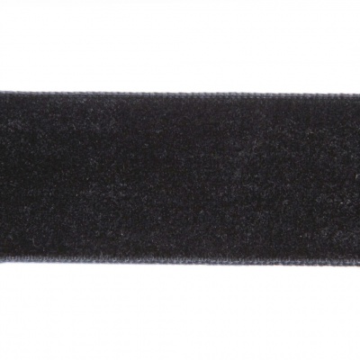 Лента бархатная нейлон, шир.25 мм, (упак. 45,7м), цв.03-черный - купить в Муроме. Цена: 800.84 руб.