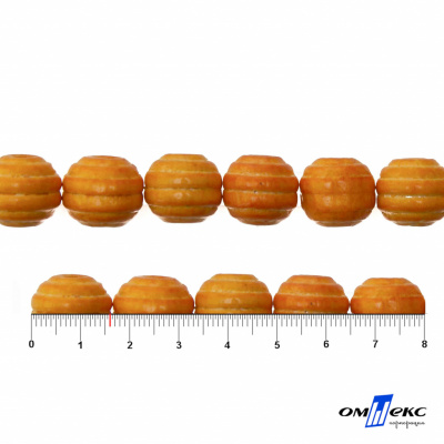 0309-Бусины деревянные "ОмТекс", 16 мм, упак.50+/-3шт, цв.003-оранжевый - купить в Муроме. Цена: 62.22 руб.