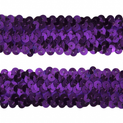 Тесьма с пайетками 12, шир. 30 мм/уп. 25+/-1 м, цвет фиолет - купить в Муроме. Цена: 1 098.48 руб.
