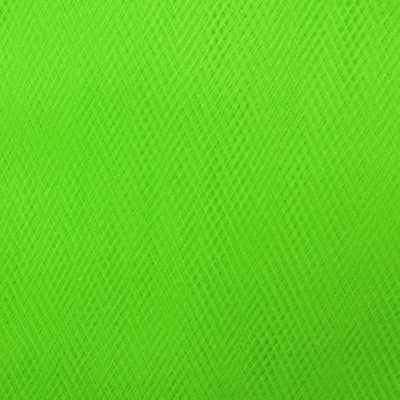 Фатин матовый 16-142, 12 гр/м2, шир.300см, цвет неон.зелёный - купить в Муроме. Цена 100.92 руб.
