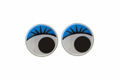 Глазки для игрушек, круглые, с бегающими зрачками, 12 мм/упак.50+/-2 шт, цв. -синий - купить в Муроме. Цена: 95.04 руб.