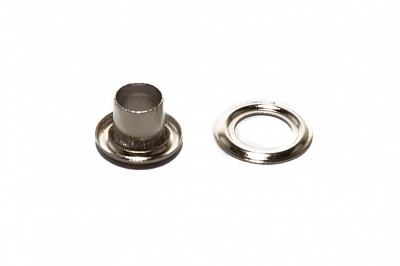 Люверсы металлические "ОмТекс", блочка/кольцо, (3 мм) - цв.никель - купить в Муроме. Цена: 0.18 руб.