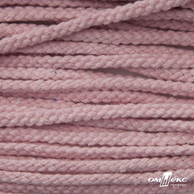 Шнур плетеный d-6 мм круглый, 70% хлопок 30% полиэстер, уп.90+/-1 м, цв.1087-розовый - купить в Муроме. Цена: 588 руб.