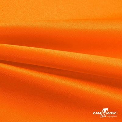 Поли креп-сатин 15-1263, 125 (+/-5) гр/м2, шир.150см, цвет оранжевый - купить в Муроме. Цена 155.57 руб.