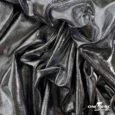 Трикотажное полотно голограмма, шир.140 см, #602 -чёрный/серебро - купить в Муроме. Цена 385.88 руб.