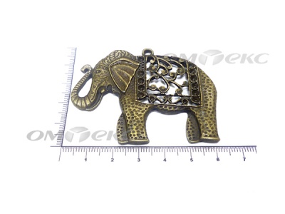 Декоративный элемент для творчества из металла "Слон"  - купить в Муроме. Цена: 26.66 руб.