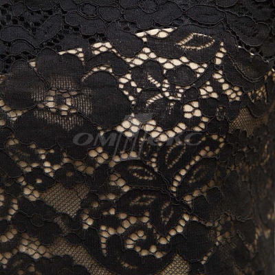 Кружевное полотно #3378, 150 гр/м2, шир.150см, цвет чёрный - купить в Муроме. Цена 370.97 руб.