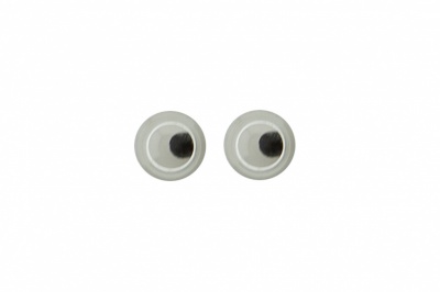 Глазки для игрушек, круглые, с бегающими зрачками, 3 мм/упак.100+/-5 шт, цв. -черно-белые - купить в Муроме. Цена: 25.40 руб.