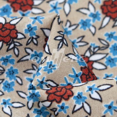 Плательная ткань "Фламенко" 7.1, 80 гр/м2, шир.150 см, принт растительный - купить в Муроме. Цена 239.03 руб.