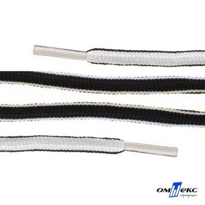 Шнурки #4-27, круглые 130 см, двухцветные (черно/белый) - купить в Муроме. Цена: 47.04 руб.