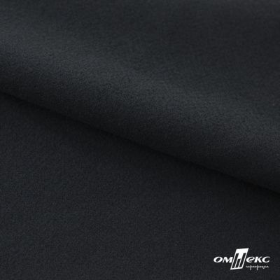 Трикотажное полотно "Капри" 100% полиэстр, 152см, 320 г/м2, чёрный, м - купить в Муроме. Цена 374 руб.