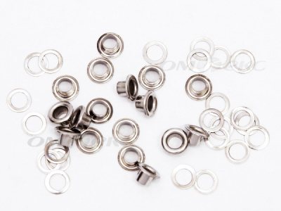 Люверсы металлические, блочка/кольцо, №3 (5 мм) упак.1000 шт- цв.никель - купить в Муроме. Цена: 215.60 руб.
