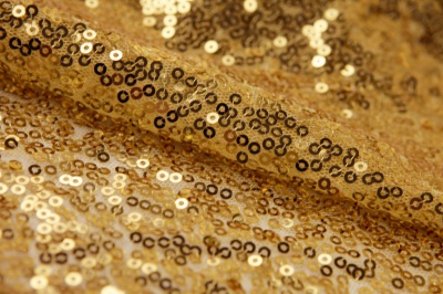 Сетка с пайетками №6, 188 гр/м2, шир.130см, цвет золото - купить в Муроме. Цена 371.02 руб.