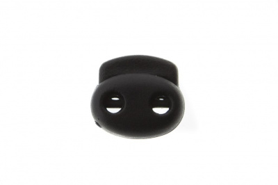 8049ТН Фиксатор пластиковый двухдырочный, 23х20 мм, цвет чёрный - купить в Муроме. Цена: 1.37 руб.