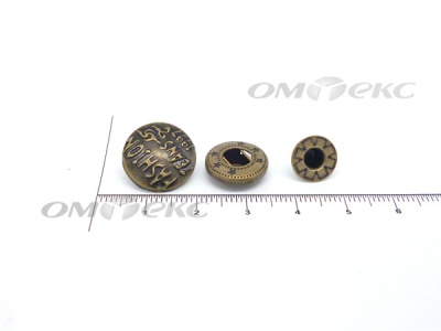 Кнопки металл 15 мм альфа антик с рис.№3  - купить в Муроме. Цена: 2.90 руб.