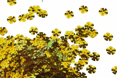 Пайетки "ОмТекс" россыпью,DOUBLE SIDED GOLD,цветок 14 мм/упак.50 гр, цв. 0460-золото - купить в Муроме. Цена: 80.12 руб.