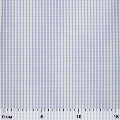 Ткань сорочечная Клетка Виши, 115 г/м2, 58% пэ,42% хл, шир.150 см, цв.2-голубой, (арт.111) - купить в Муроме. Цена 306.69 руб.