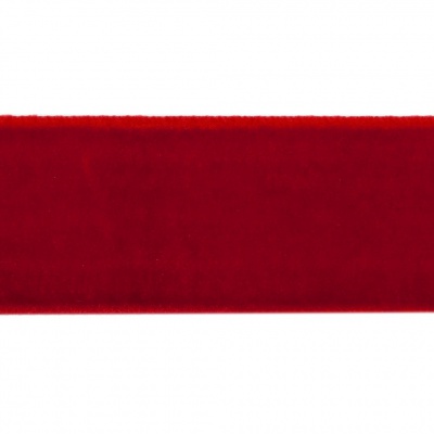 Лента бархатная нейлон, шир.25 мм, (упак. 45,7м), цв.45-красный - купить в Муроме. Цена: 981.09 руб.