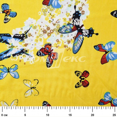 Плательная ткань "Софи" 7.2, 75 гр/м2, шир.150 см, принт бабочки - купить в Муроме. Цена 241.49 руб.