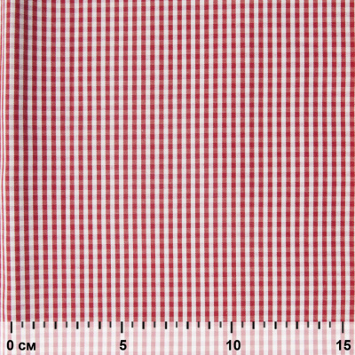 Ткань сорочечная Клетка Виши, 115 г/м2, 58% пэ,42% хл, шир.150 см, цв.5-красный, (арт.111) - купить в Муроме. Цена 306.69 руб.