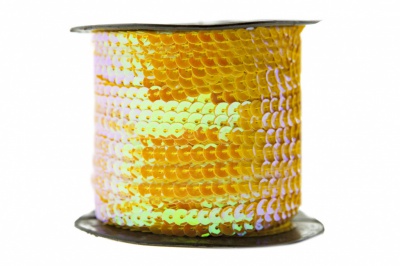 Пайетки "ОмТекс" на нитях, CREAM, 6 мм С / упак.73+/-1м, цв. 92 - золото - купить в Муроме. Цена: 484.77 руб.
