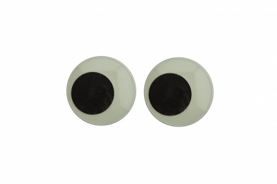 Глазки для игрушек, круглые, с бегающими зрачками, 18 мм/упак.20+/-2 шт, цв. -черно-белые - купить в Муроме. Цена: 25.40 руб.