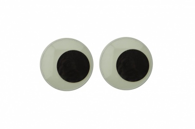 Глазки для игрушек, круглые, с бегающими зрачками, 24 мм/упак.50+/-2 шт, цв. -черно-белые - купить в Муроме. Цена: 60.32 руб.