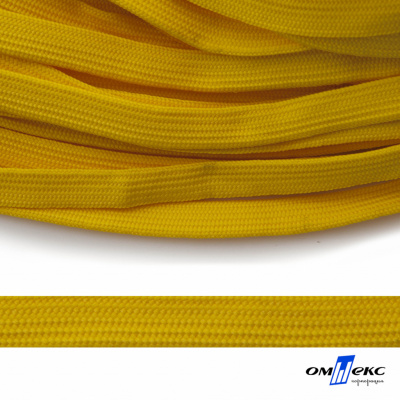 Шнур плетеный (плоский) d-12 мм, (уп.90+/-1м), 100% полиэстер, цв.269 - жёлтый - купить в Муроме. Цена: 8.62 руб.