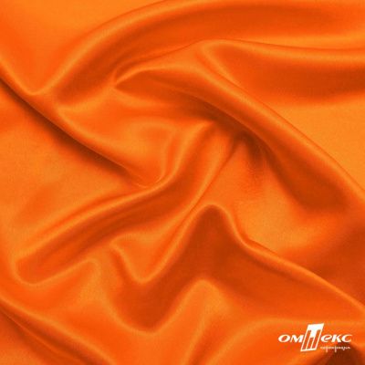Поли креп-сатин 15-1263, 125 (+/-5) гр/м2, шир.150см, цвет оранжевый - купить в Муроме. Цена 155.57 руб.