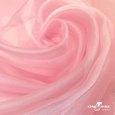 Ткань органза, 100% полиэстр, 28г/м2, шир. 150 см, цв. #47 розовая пудра - купить в Муроме. Цена 86.24 руб.