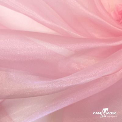 Ткань органза, 100% полиэстр, 28г/м2, шир. 150 см, цв. #47 розовая пудра - купить в Муроме. Цена 86.24 руб.