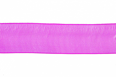 Лента органза 1015, шир. 10 мм/уп. 22,8+/-0,5 м, цвет ярк.розовый - купить в Муроме. Цена: 38.39 руб.