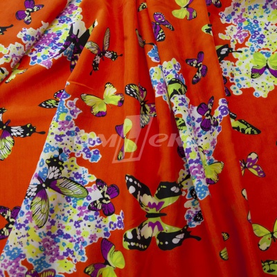 Плательная ткань "Софи" 7.1, 75 гр/м2, шир.150 см, принт бабочки - купить в Муроме. Цена 241.49 руб.