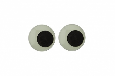 Глазки для игрушек, круглые, с бегающими зрачками, 15 мм/упак.50+/-2 шт, цв. -черно-белые - купить в Муроме. Цена: 46.92 руб.