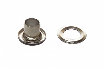 Люверсы металлические "ОмТекс", блочка/кольцо, (4 мм) - цв.никель - купить в Муроме. Цена: 0.24 руб.