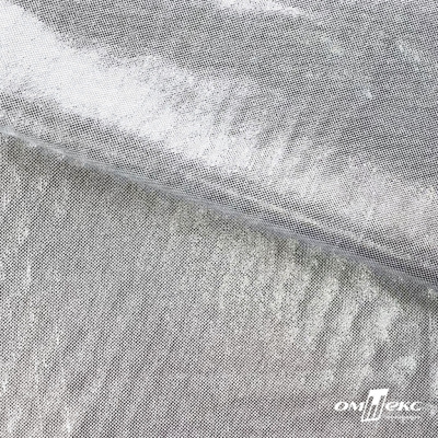 Трикотажное полотно голограмма, шир.140 см, #602 -белый/серебро - купить в Муроме. Цена 385.88 руб.