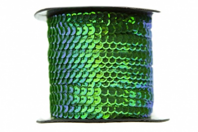 Пайетки "ОмТекс" на нитях, CREAM, 6 мм С / упак.73+/-1м, цв. 94 - зеленый - купить в Муроме. Цена: 297.48 руб.