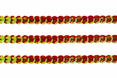 Пайетки "ОмТекс" на нитях, CREAM, 6 мм С / упак.73+/-1м, цв. 96 - красный - купить в Муроме. Цена: 484.77 руб.