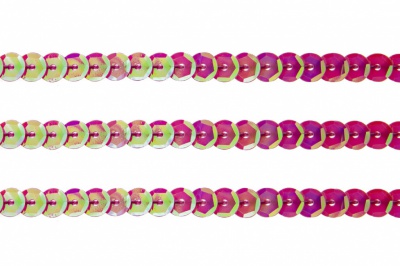 Пайетки "ОмТекс" на нитях, CREAM, 6 мм С / упак.73+/-1м, цв. 89 - розовый - купить в Муроме. Цена: 468.37 руб.