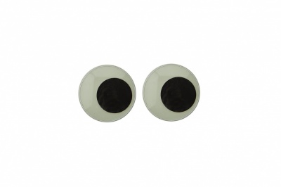 Глазки для игрушек, круглые, с бегающими зрачками, 8 мм/упак.100+/-2 шт, цв. -черно-белые - купить в Муроме. Цена: 28.86 руб.