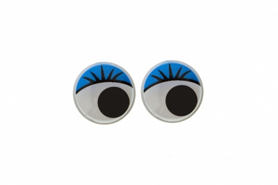 Глазки для игрушек, круглые, с бегающими зрачками, 8 мм/упак.50+/-2 шт, цв. -синий - купить в Муроме. Цена: 59.05 руб.