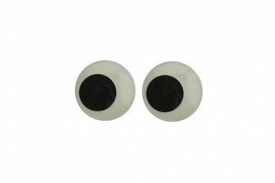 Глазки для игрушек, круглые, с ресничками, 10 мм/упак.50+/-2 шт, цв. -черно-белые - купить в Муроме. Цена: 21.24 руб.