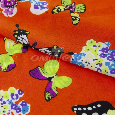 Плательная ткань "Софи" 7.1, 75 гр/м2, шир.150 см, принт бабочки - купить в Муроме. Цена 241.49 руб.