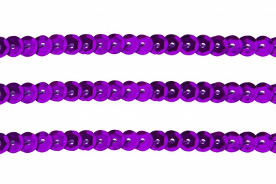 Пайетки "ОмТекс" на нитях, SILVER-BASE, 6 мм С / упак.73+/-1м, цв. 12 - фиолет - купить в Муроме. Цена: 300.55 руб.